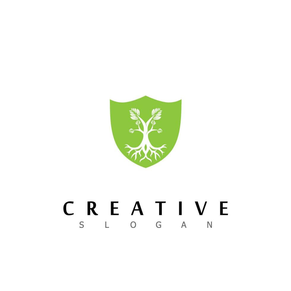 tree logo design natural eco vector leaf growth