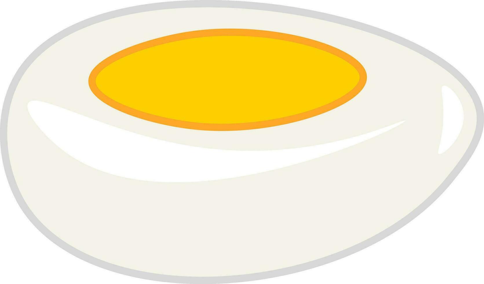 Hard boiled egg with yolk vector or color illustration