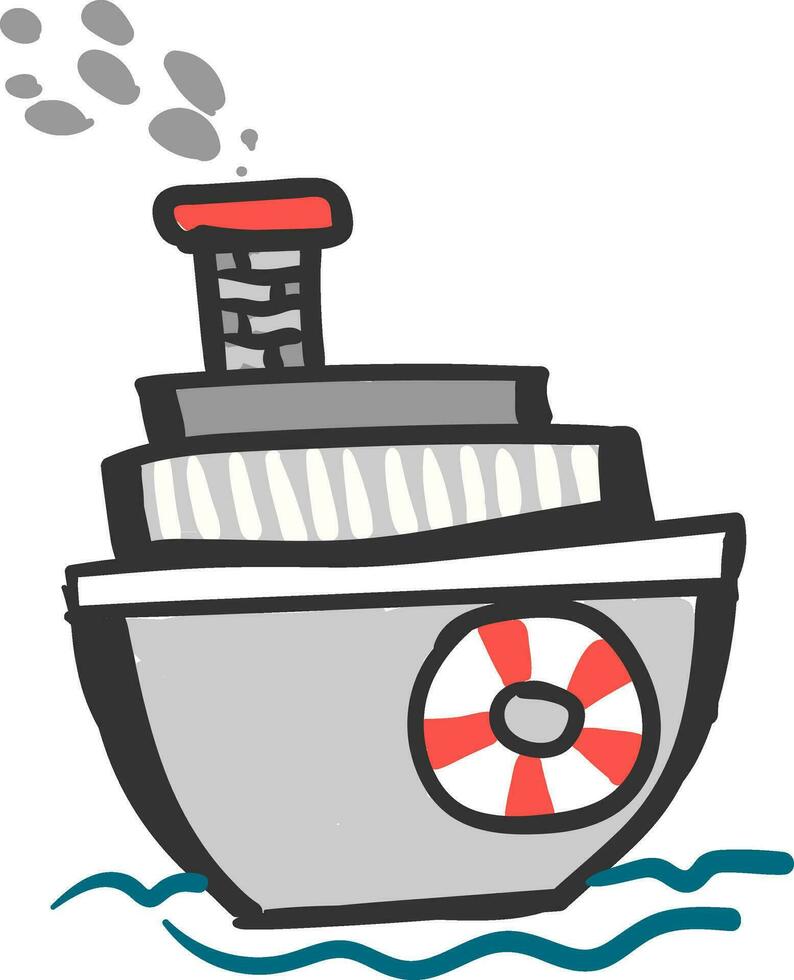 Grey color steam sheep vector or color illustration