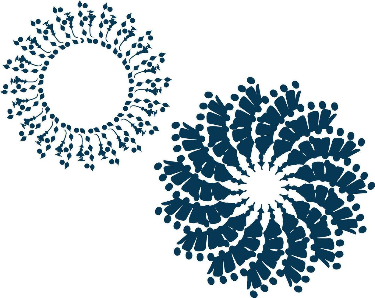 Two blue round designs vector or color illustration