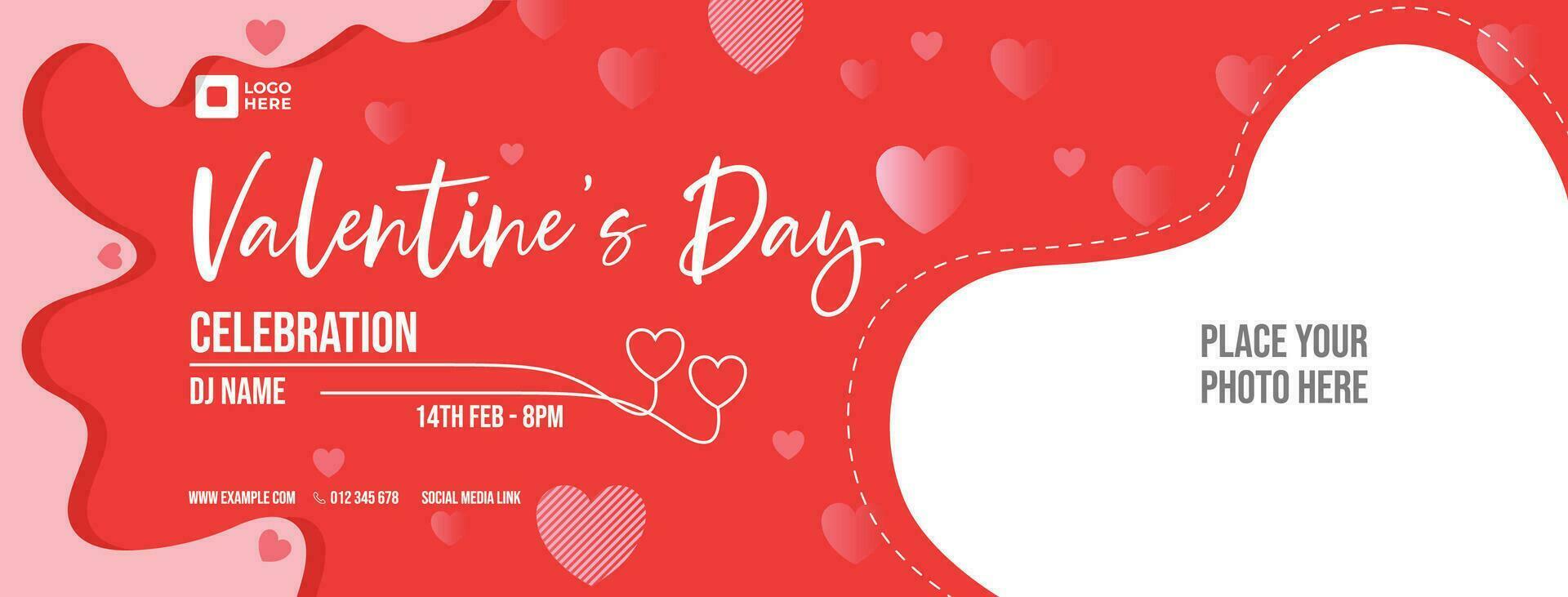 Valentine's day sale offers a banner template. Vector illustrator