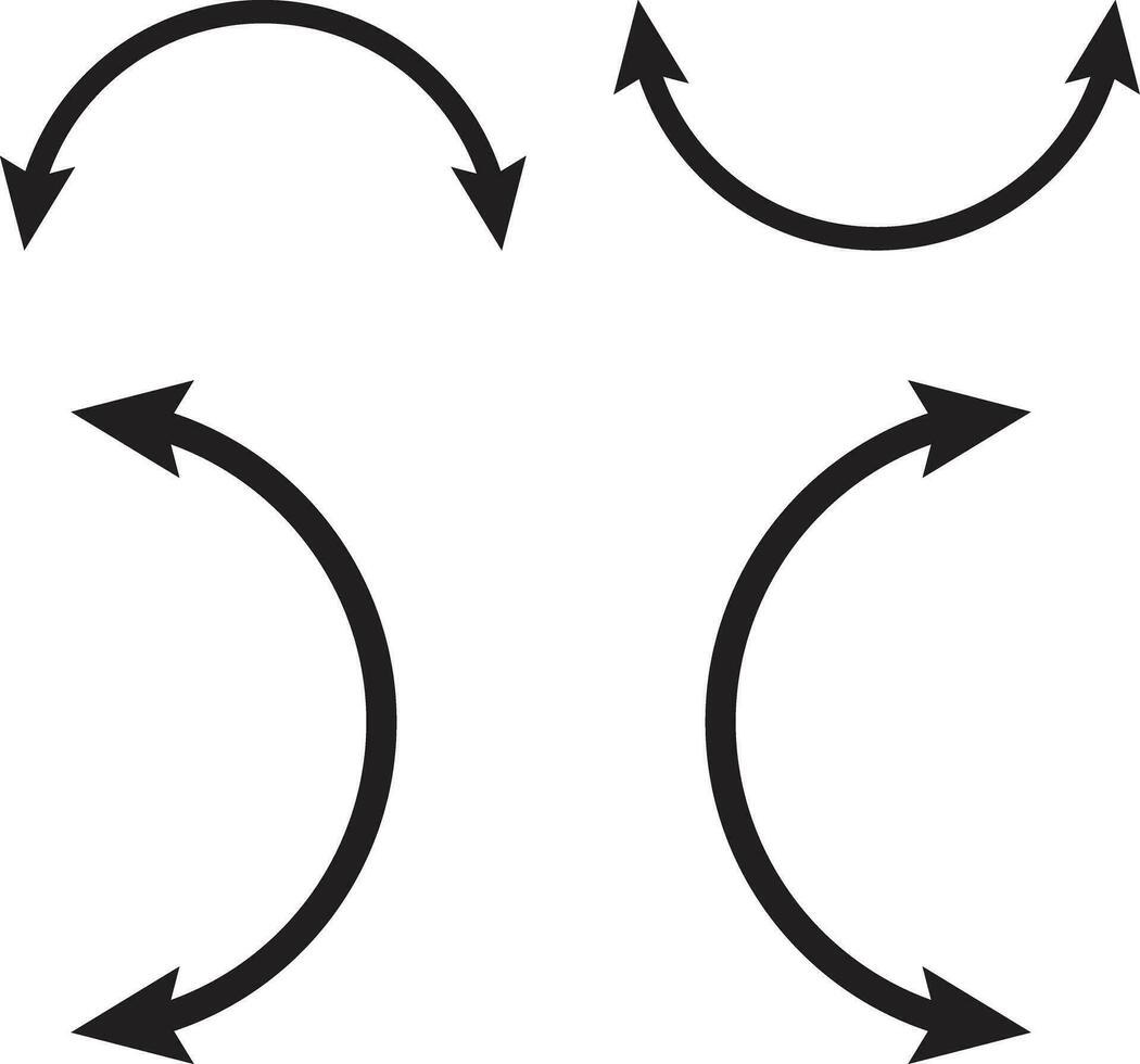 doble semi circulo flecha icono conjunto vector aislado en blanco antecedentes