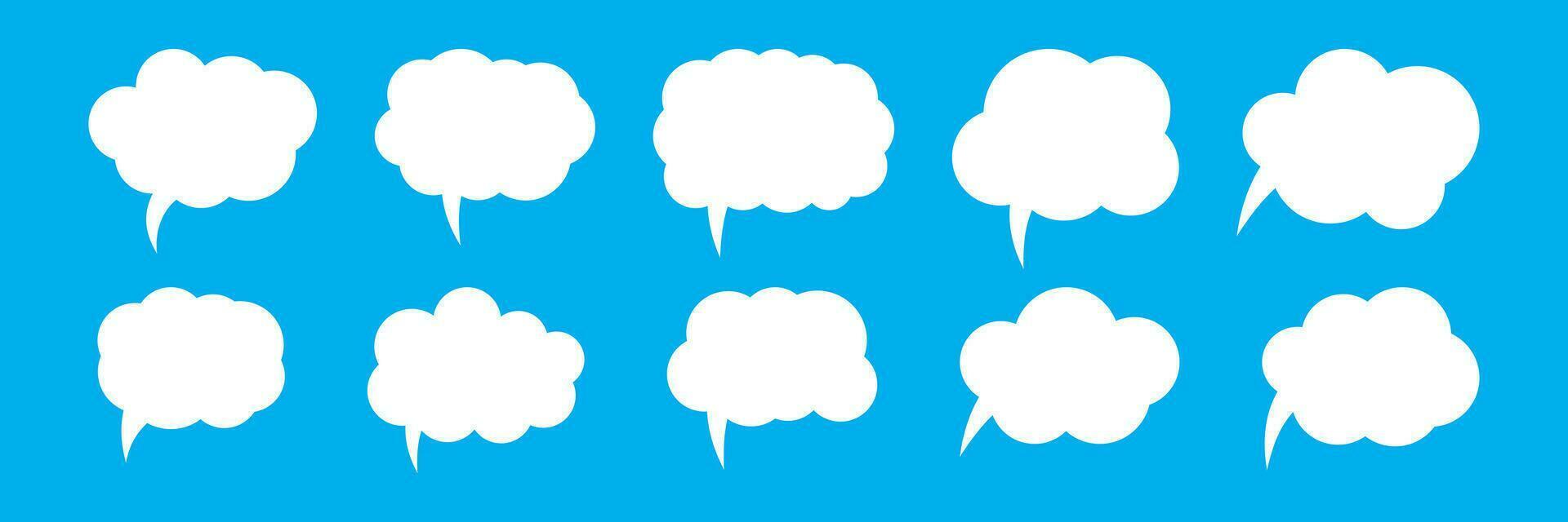 Speech or think bubble, empty communication cloud. Vector design element.