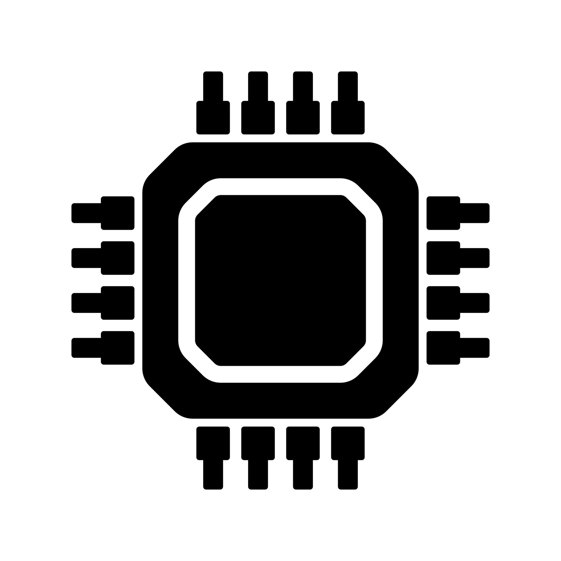 Electronic chip vector icon isolated on white background. Computer chip