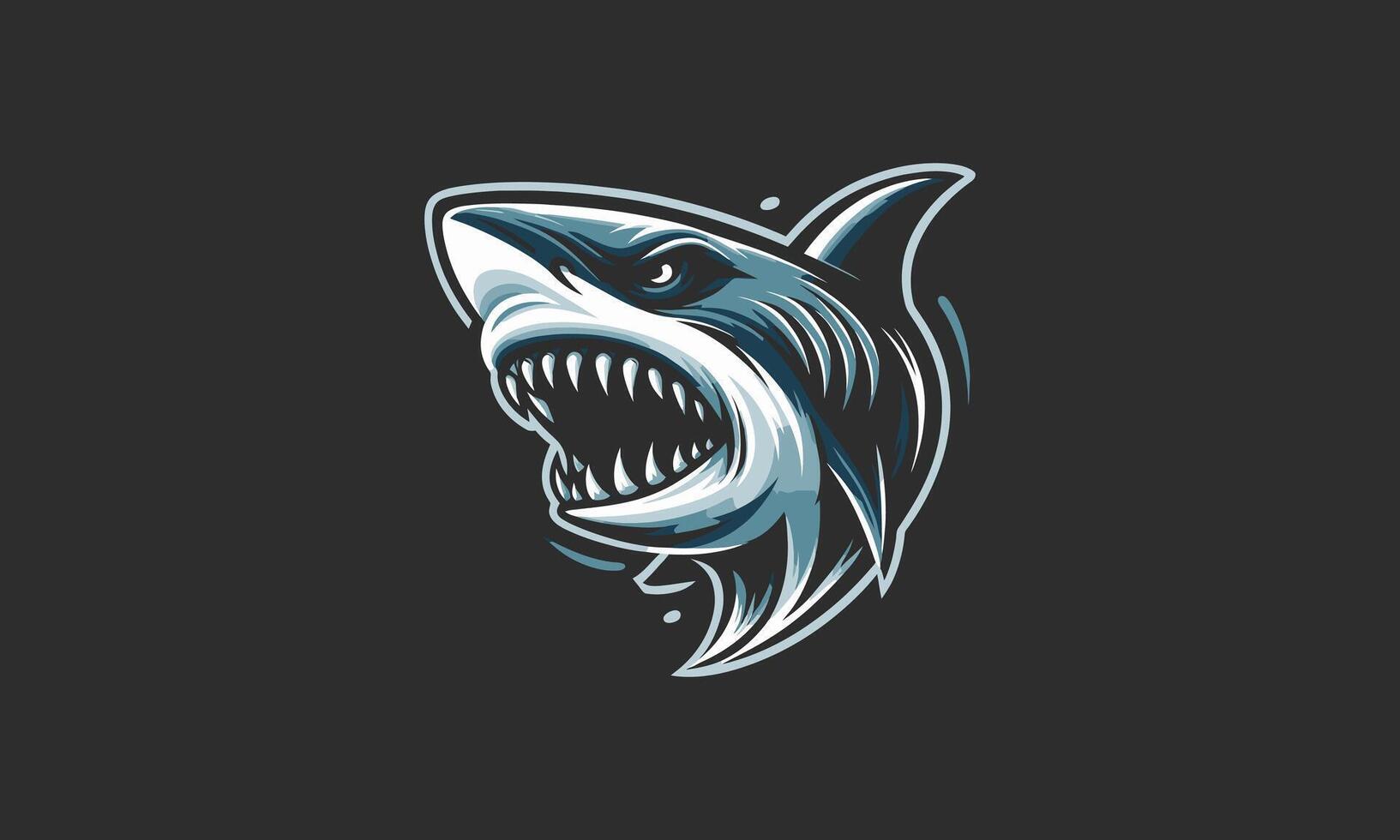 head shark angry vector illustration artwork design