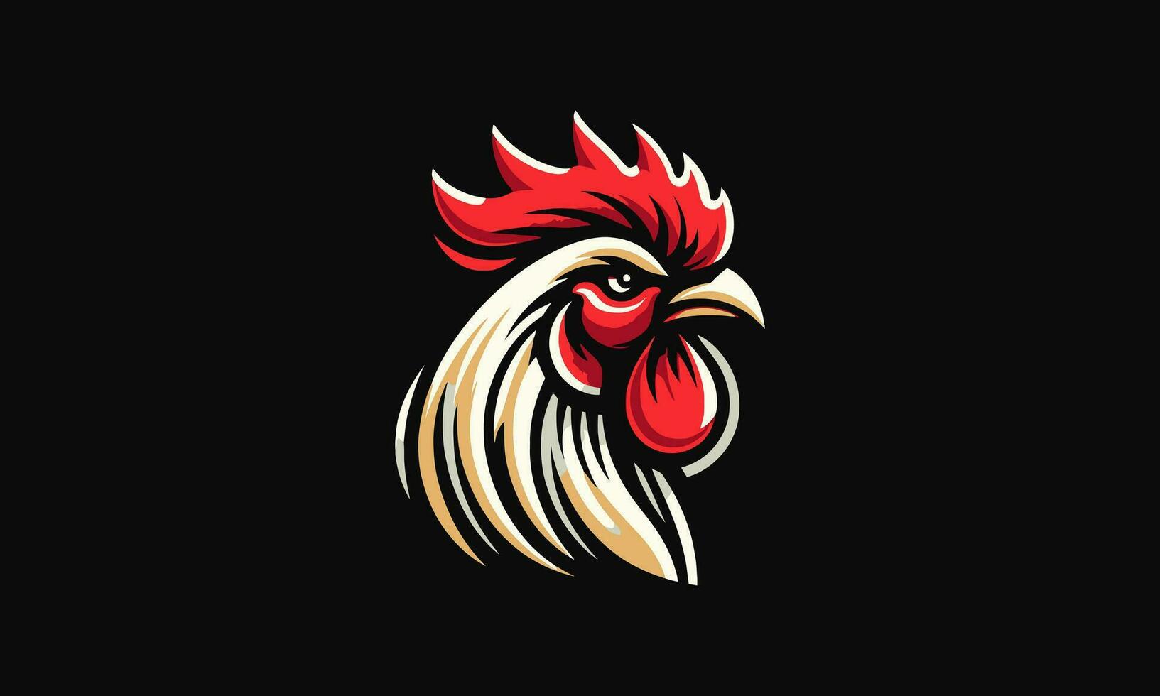 cabeza gallo vector ilustración plano diseño