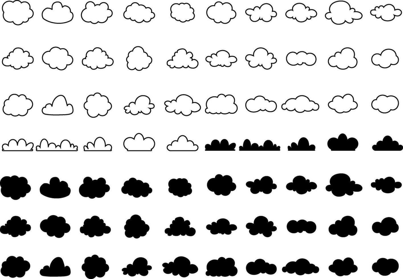 juguete nube icono vector colocar. bebé nubes ilustración firmar recopilación. nube símbolo o logo.