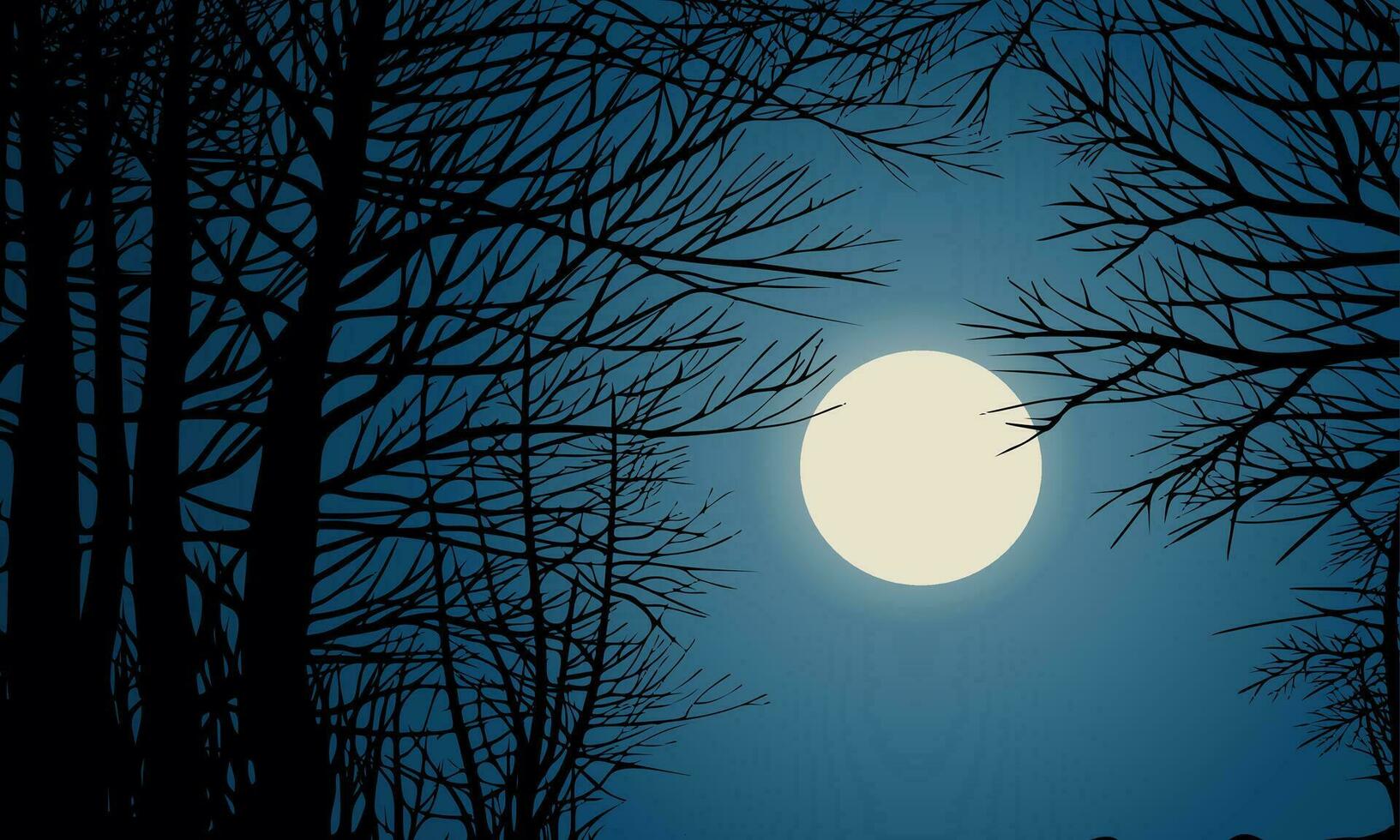 Night sky background with bright full moon vector