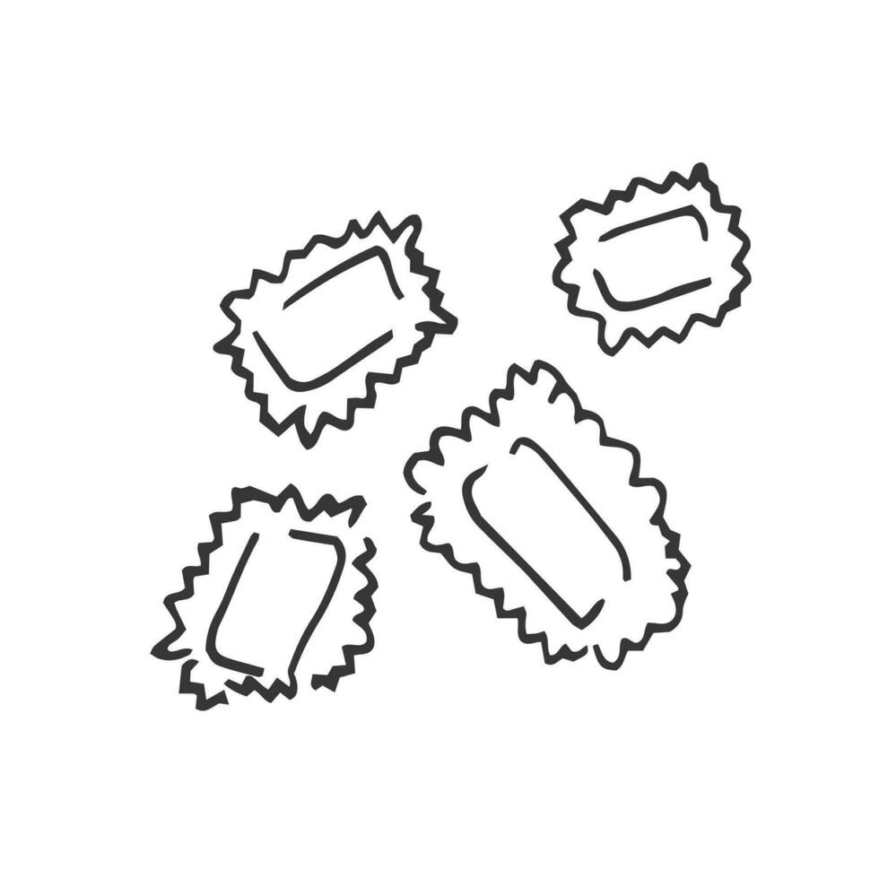 Ravioli isolated on a white background. Set. Doodle flat style vector illustration