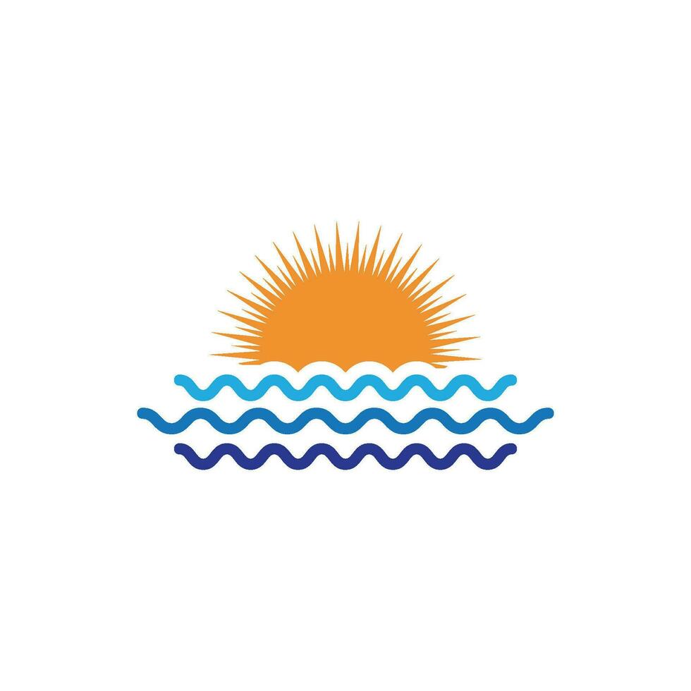 Water wave icon vector