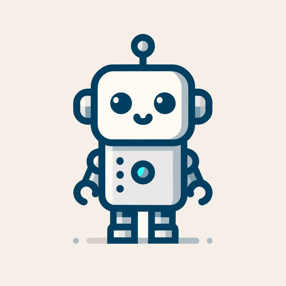 AI generated Robotics company line logo. User centric business value. Cute baby robot simple icon. Design element. Ai art for corporate branding, promotional campaign vector