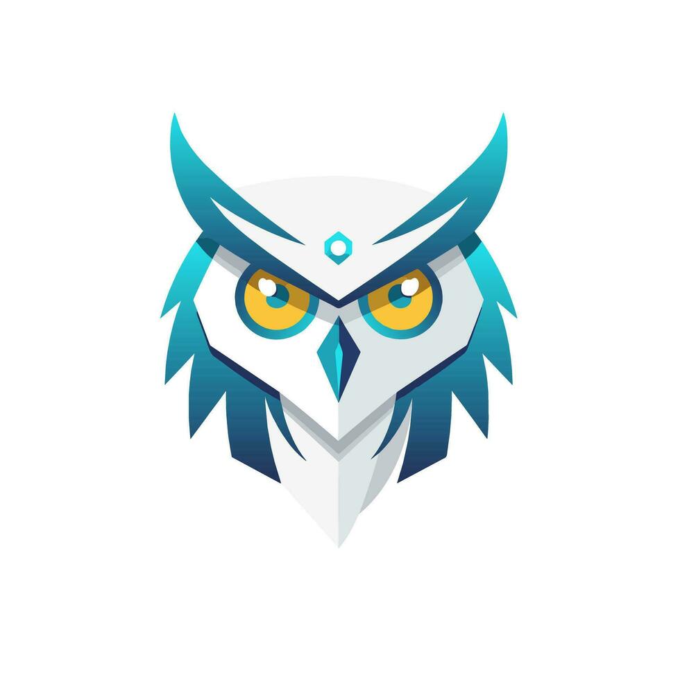 AI generated Enterprise software filled gradient logo. Intelligence business value. Owl minimalist abstract icon. Design element. Ai art for corporate branding, website vector
