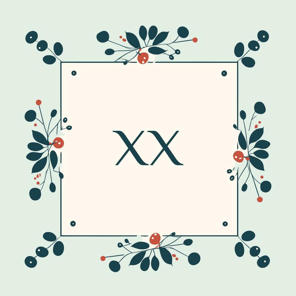 AI generated Wedding flower studio filled colorful initial logo idea. Creating flower decorations for events. Letters inside square shape. Graphic design vector