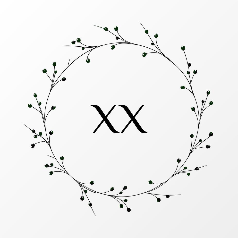 AI generated Christmas tree farming glyph solid initial logo idea. Harvesting evergreen trees. Minimalistic wreath design. Letters inside circle shape. Graphic design vector