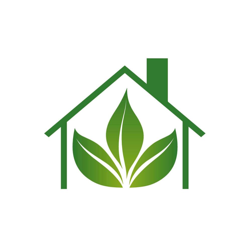 AI generated Green eco home gradient line logo. Sustainability business value. Electric utility company. Design element. Ai art for corporate branding, marketing vector