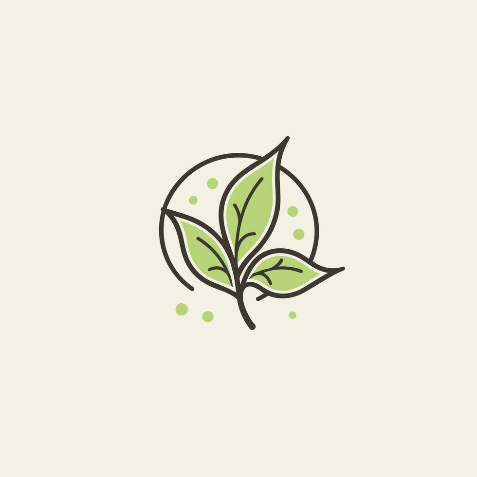 AI generated Fresh market filled outline green logo. Farm to table. Healthy recipe. Leaf symbol. Design element. Ai art for corporate branding, juice bar, food store vector