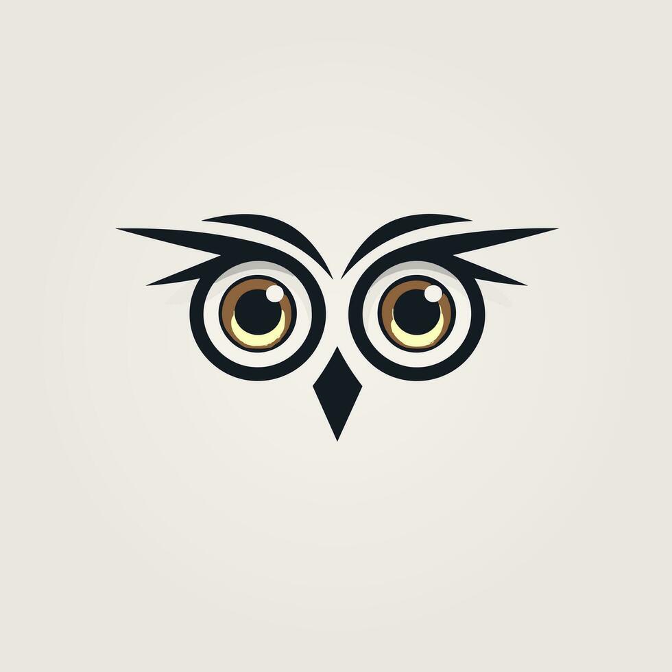 AI generated Data science glyph logo. Financial analysis. Performance management. Owl face. Bird eye. Design element. Ai art for corporate branding, service provider vector