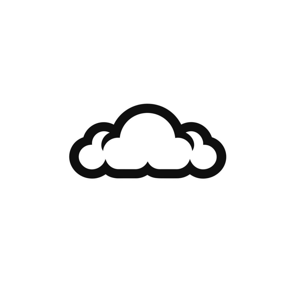 AI generated Cloud storage monochrome line logo. Self service. Big data. Web hosting. Cloud symbol. Design element. Ai art for corporate branding, software platform vector