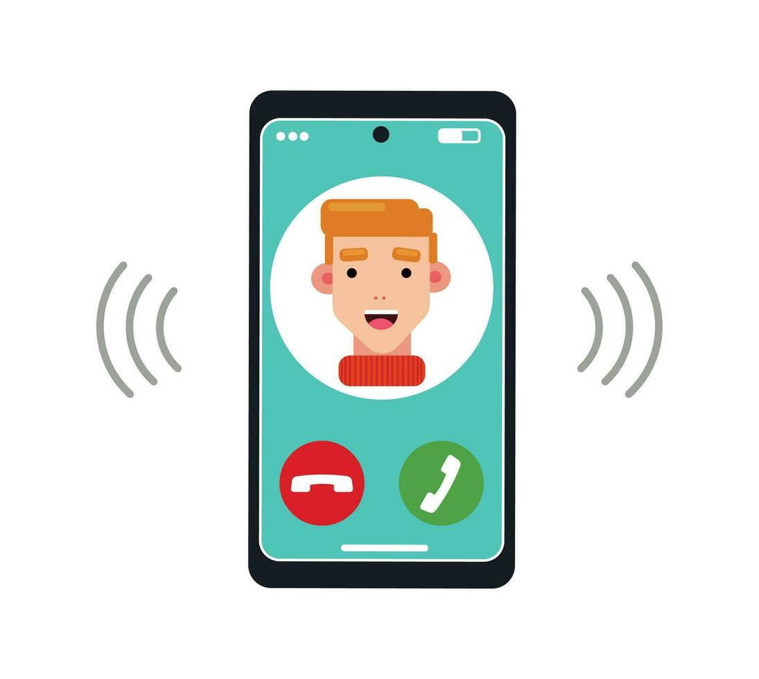 cellphone ringing illustration vector