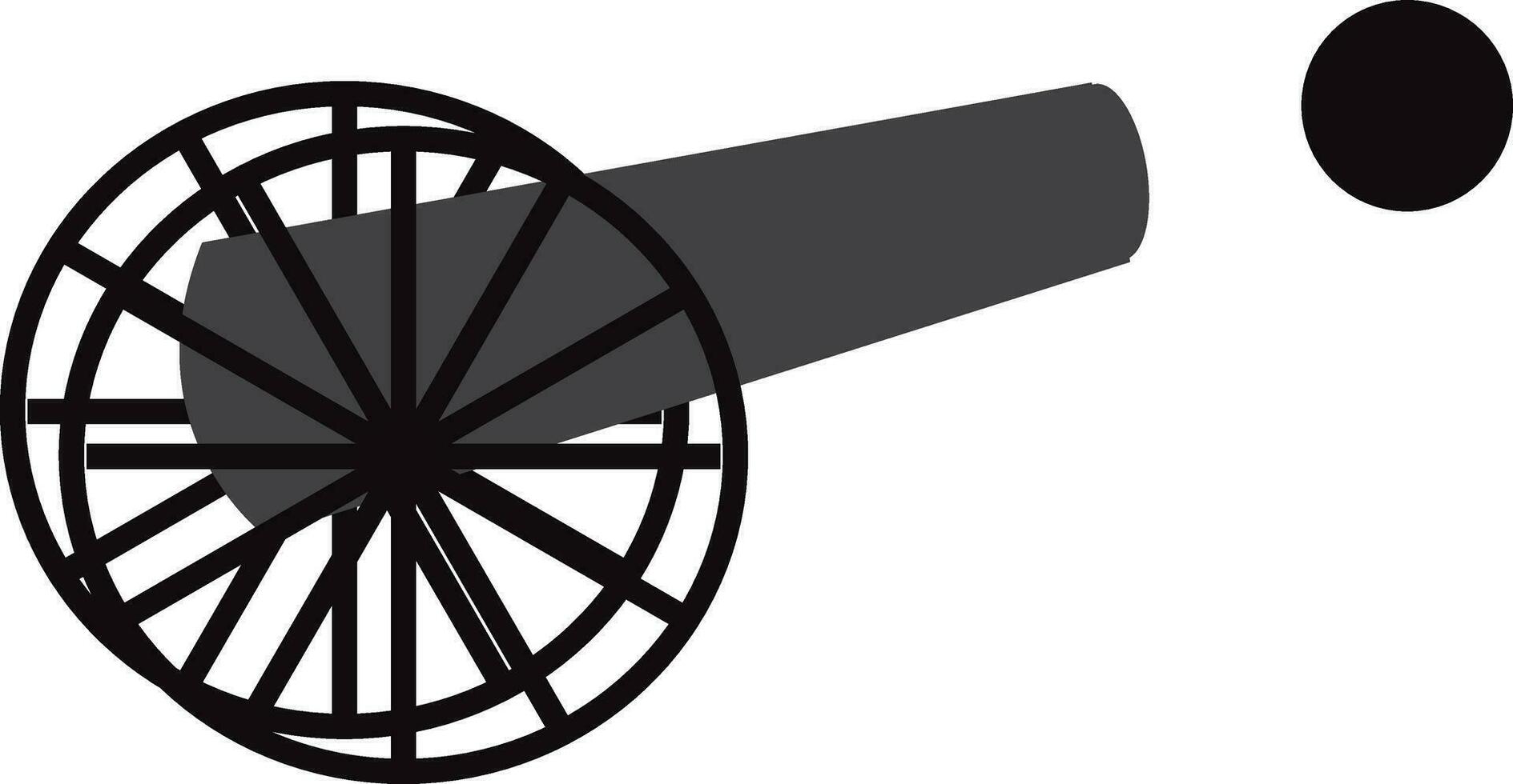 Cannon with cannonballs vector or color illustration