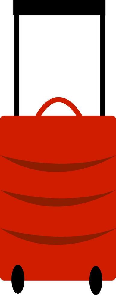 A red suitcase with wheels vector or color illustration