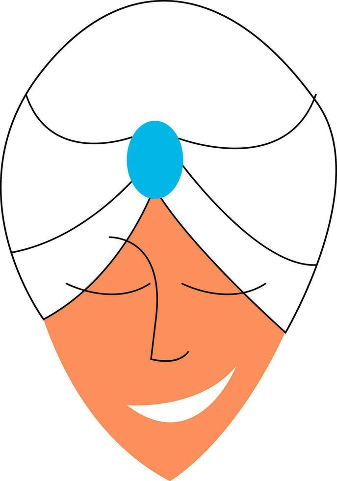 Sheikh with white headgear vector or color illustration