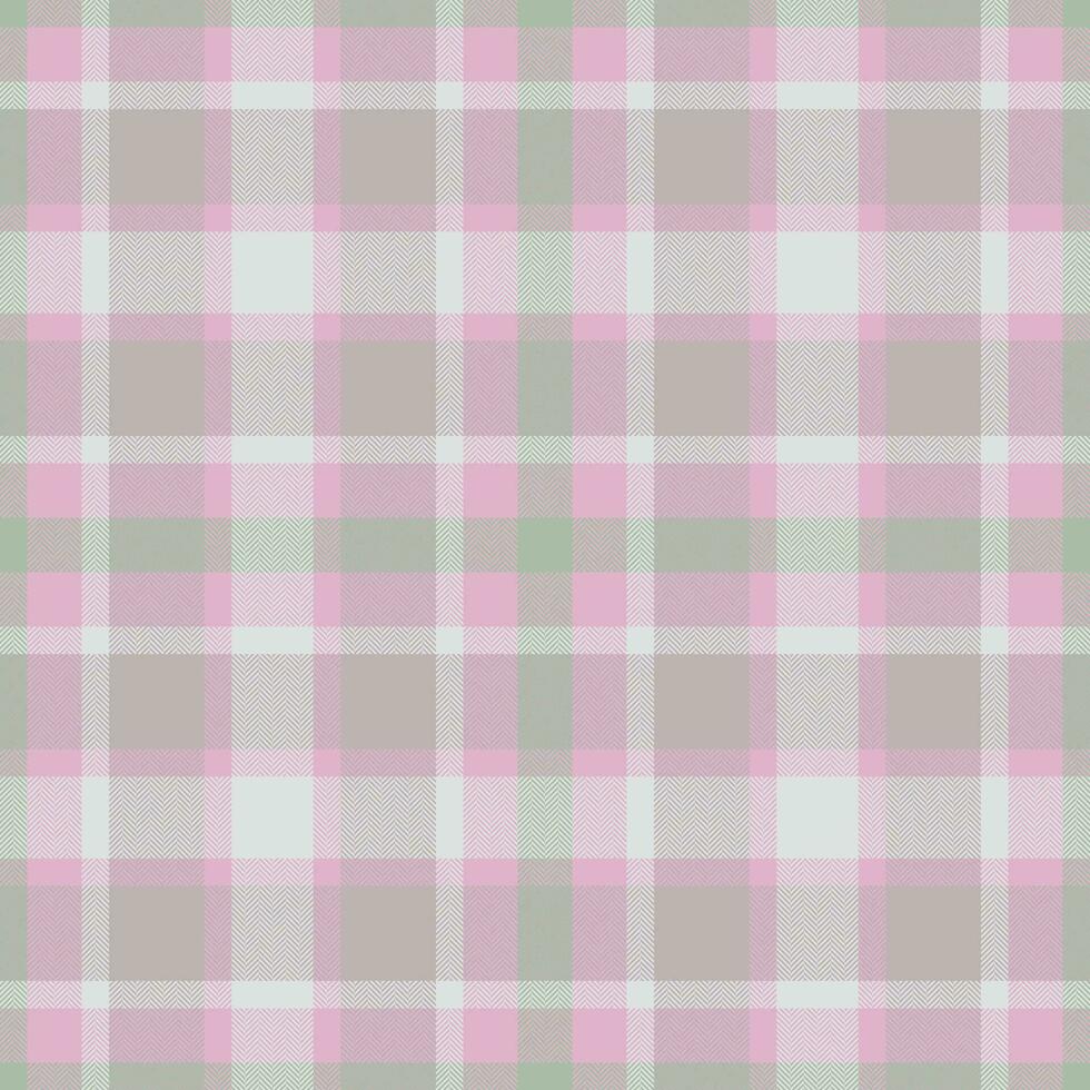 Plaid seamless pattern in pink. Check fabric texture. Vector textile print.