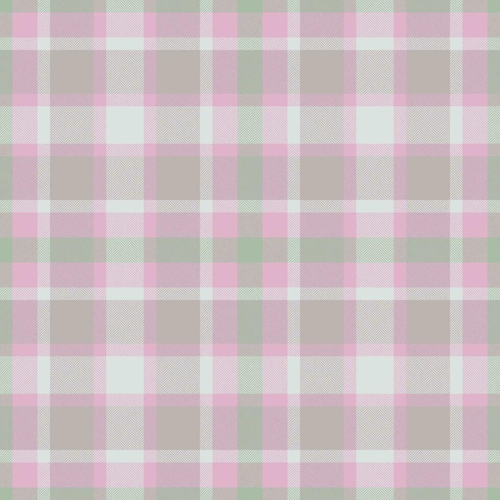 Plaid seamless pattern in pink. Check fabric texture. Vector textile print.