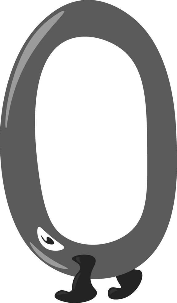 Zero figurine with legs and eye vector or color illustration