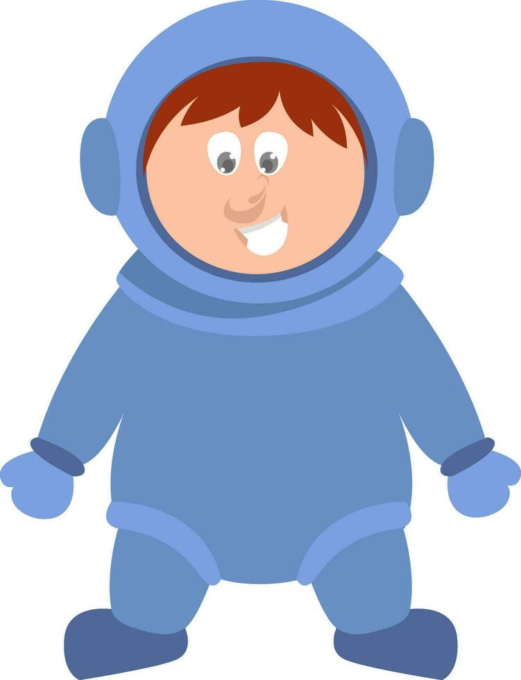 Young astronaut, illustration, vector on white background