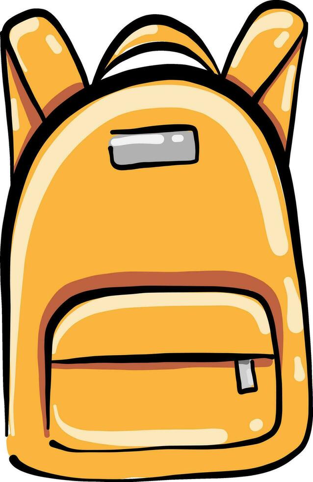 Yellow backpack, illustration, vector on white background