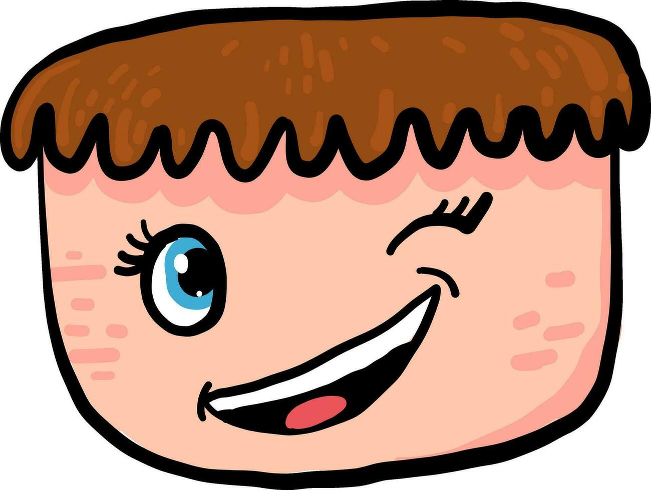 Winking little boy, illustration, vector on white background