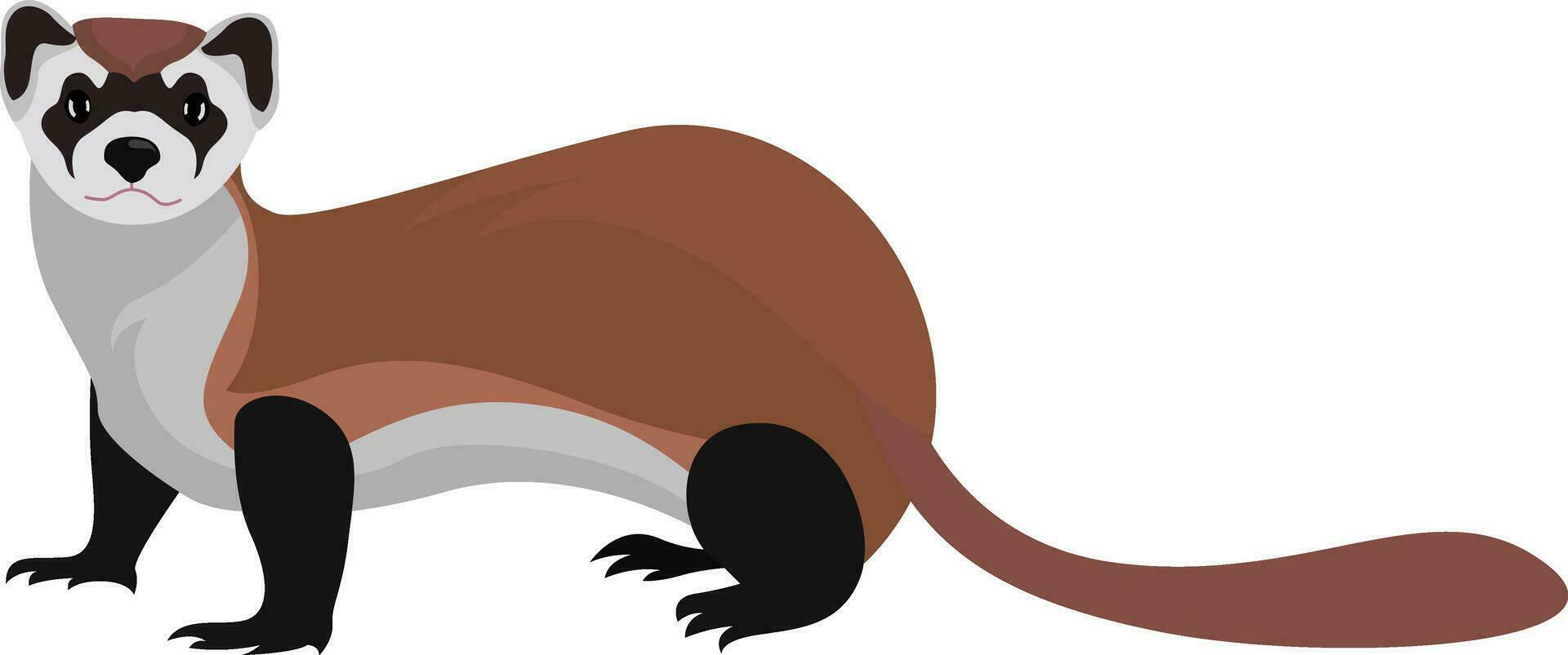 Moody weasel, illustration, vector on white background