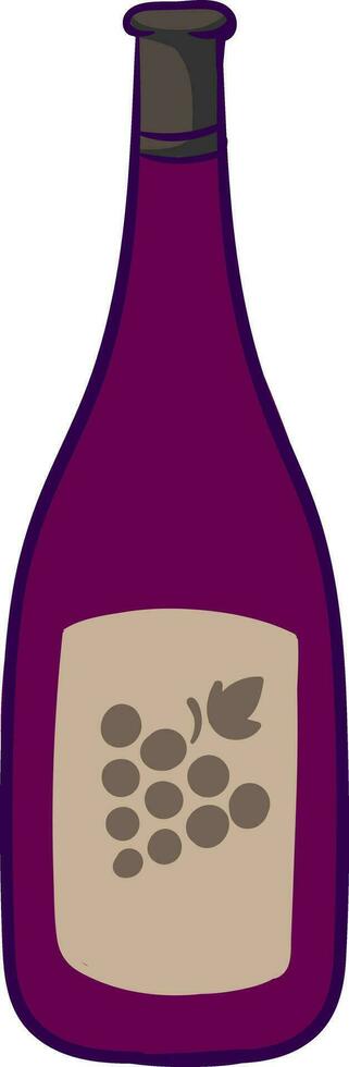 Purple wine, illustration, vector on white background