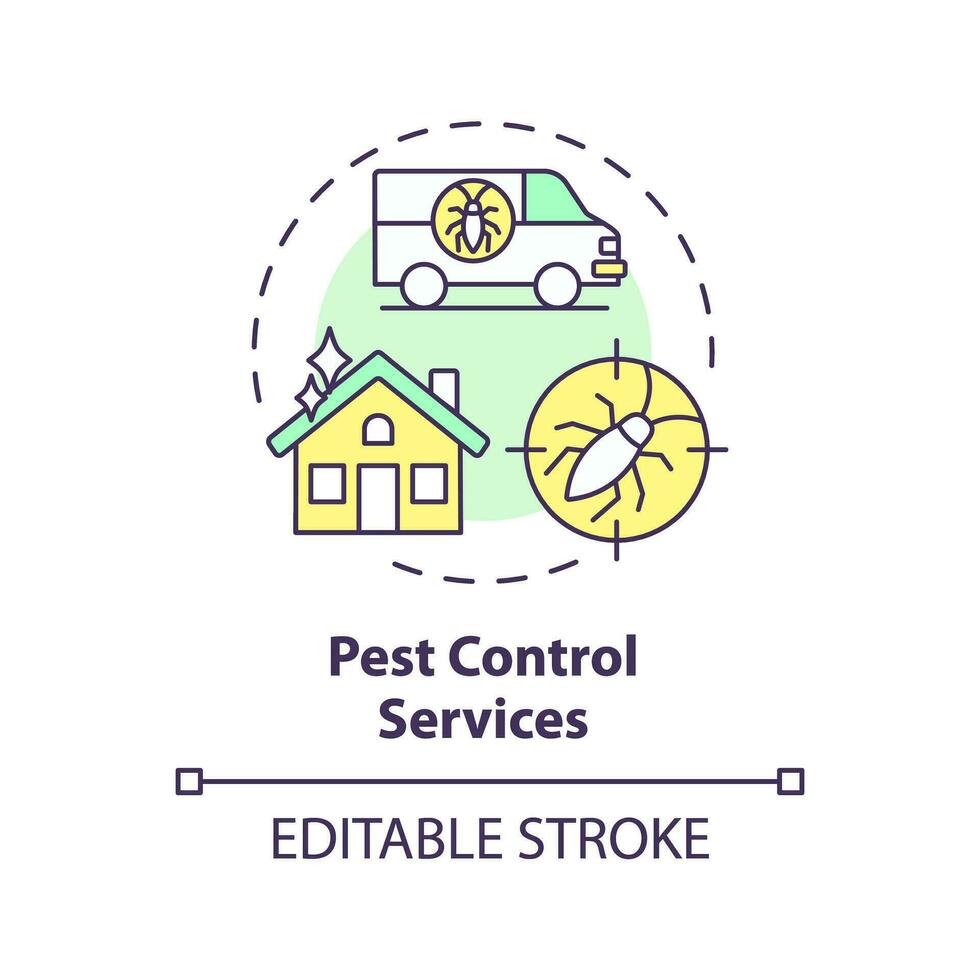 2D editable multicolor pest control services icon, simple isolated vector, integrated pest management thin line illustration. vector