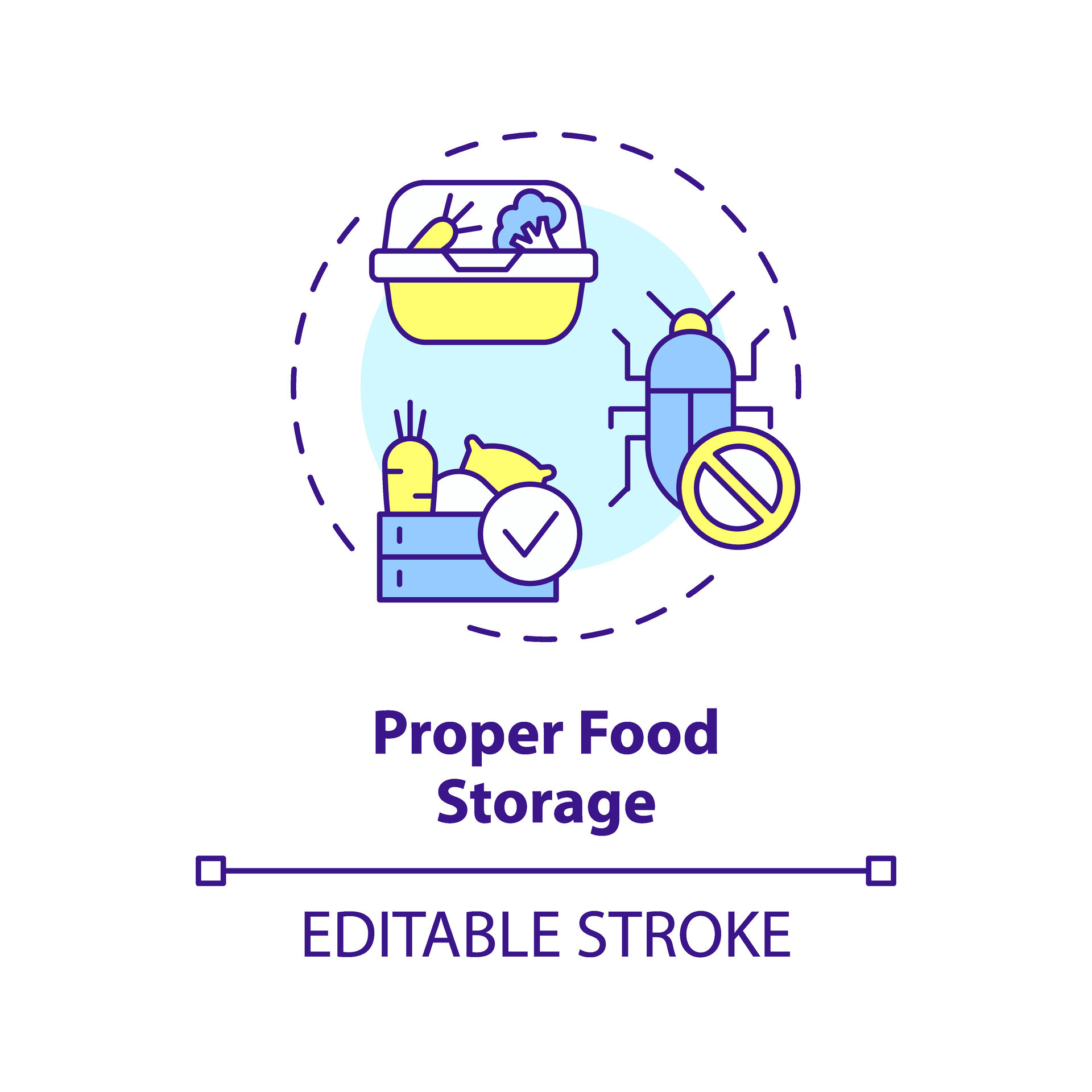 2D editable multicolor proper food storage icon, simple isolated vector