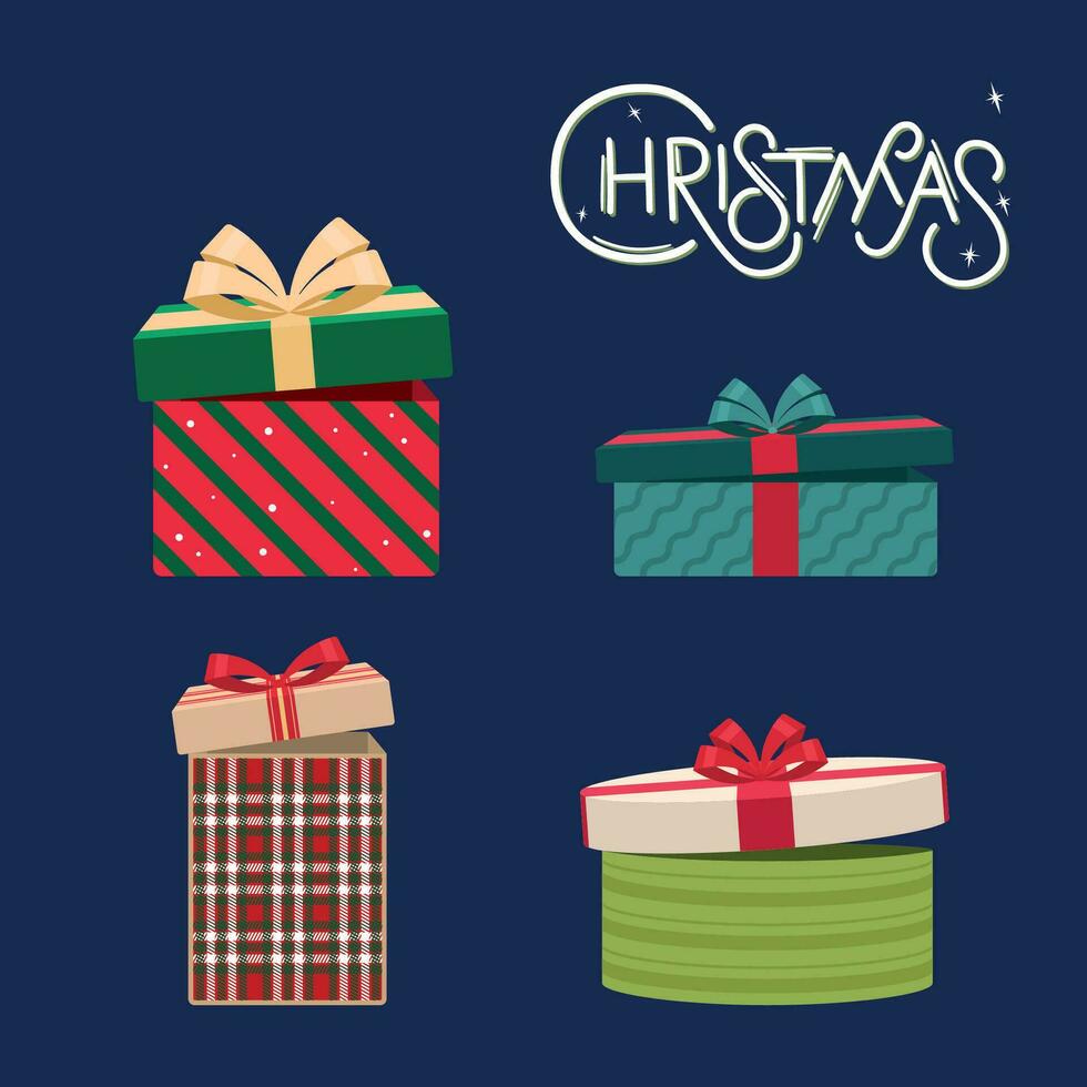 Christmas present icons Pattern background Vector illustration