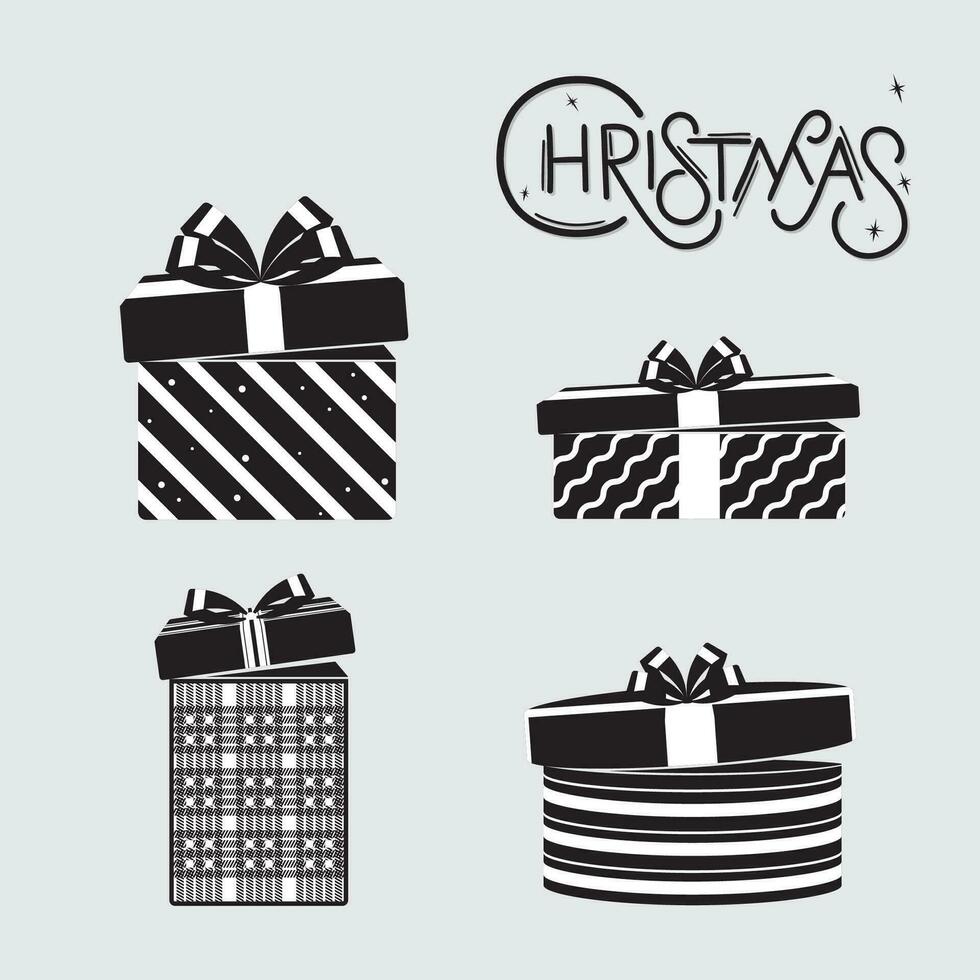 Set of christmas present icons Vector illustration