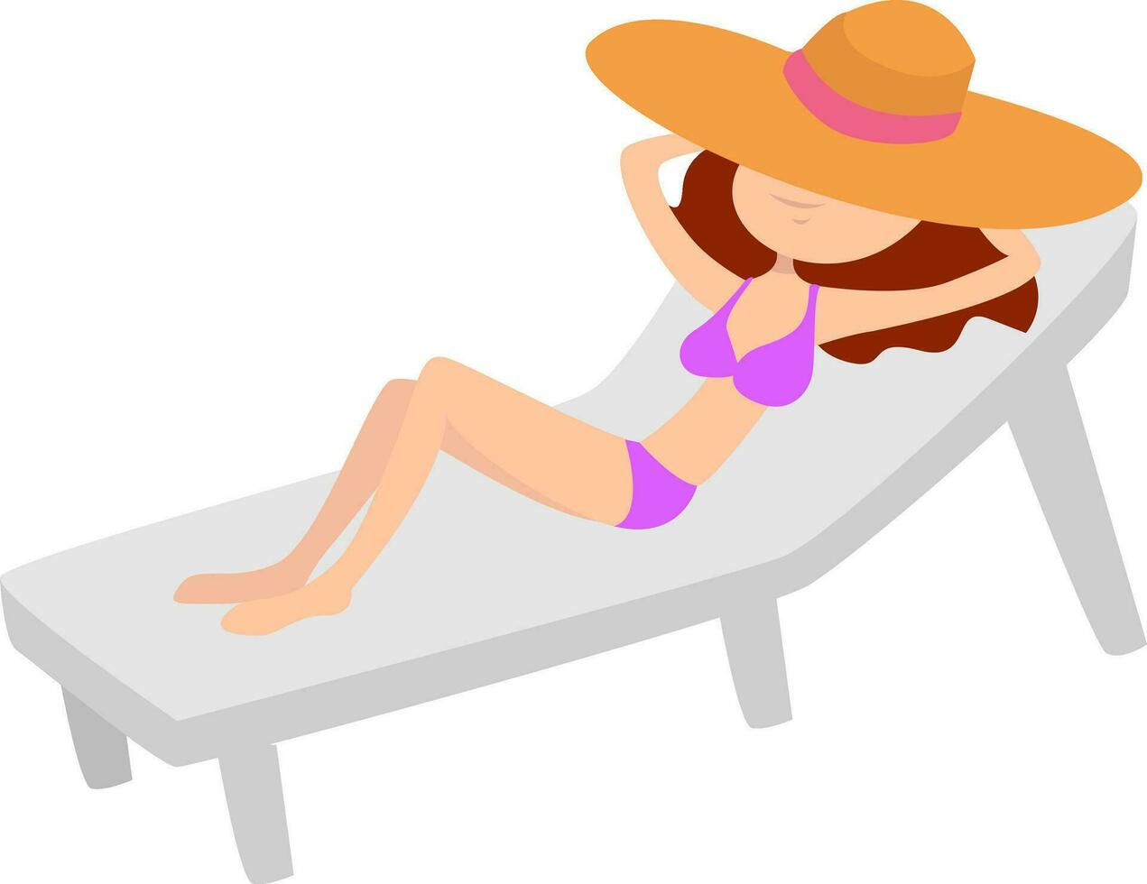 Girl on a vacation, illustration, vector on white background