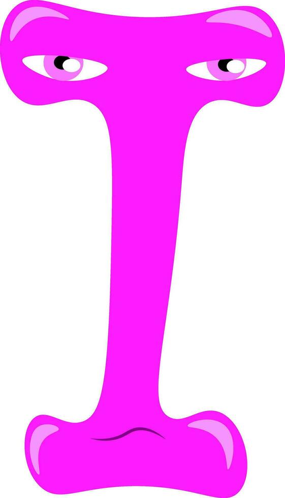 Alphabet I in purple character vector or color illustration