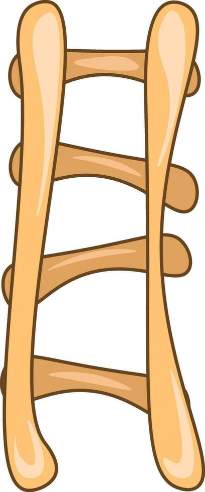 A wooden climbing ladder vector or color illustration