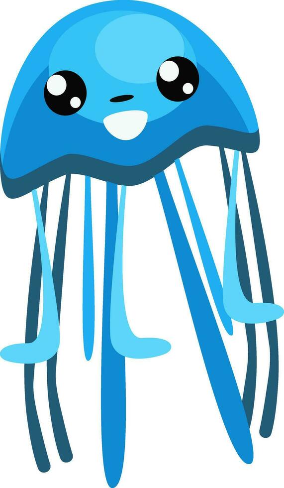 Jellyfish with tentacles vector or color illustration
