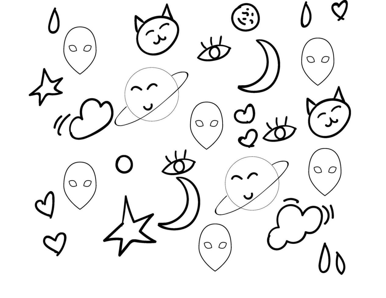 A black and white doodle vector or color illustration