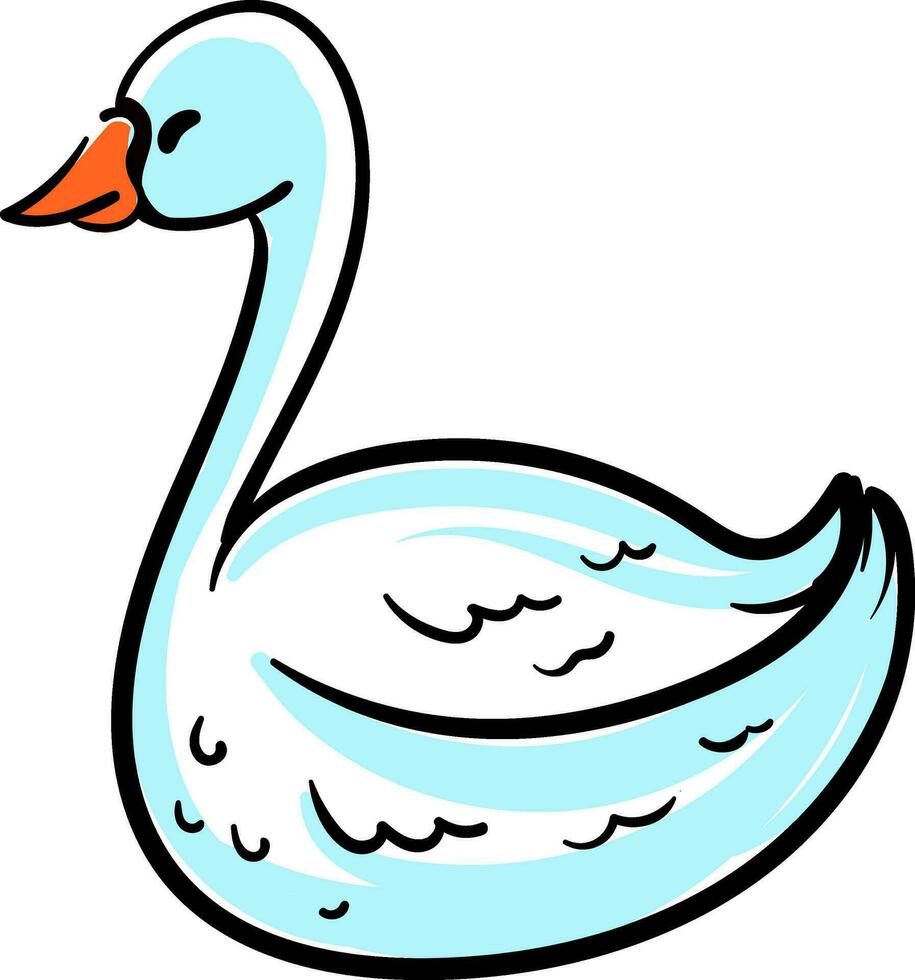 White swan, illustration, vector on white background