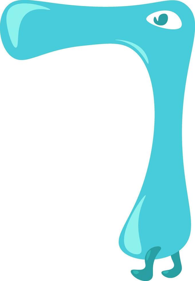 Numerical number seven in blue color vector or color illustration