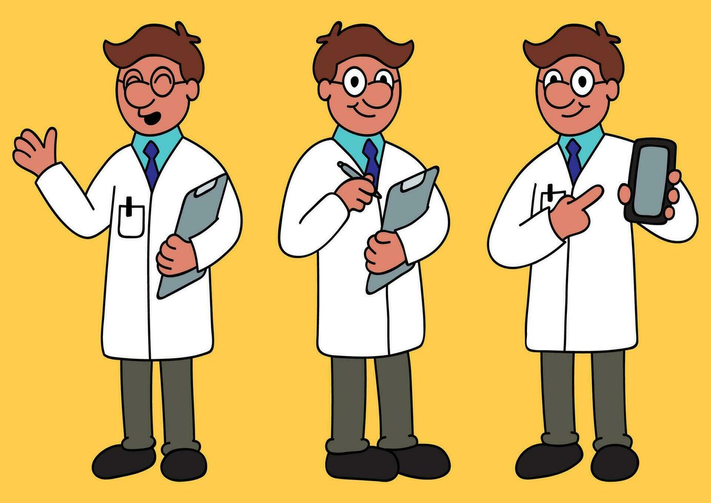 Cartoon Scientist Set vector