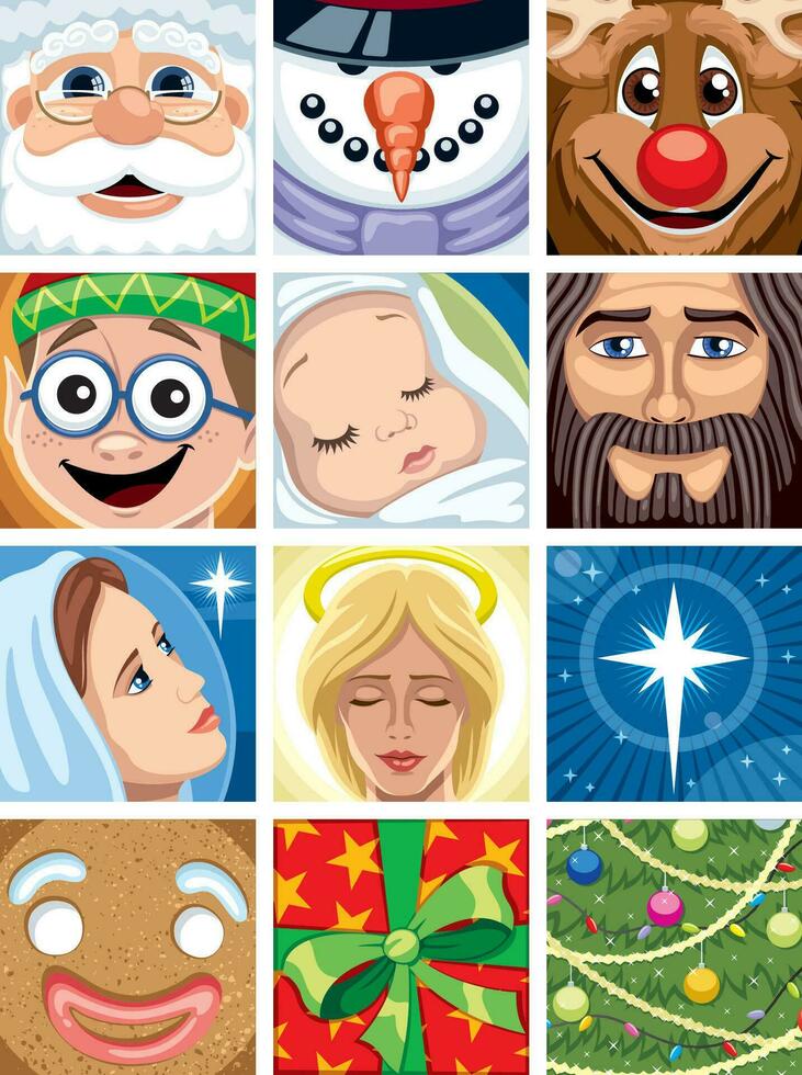 Christmas Avatars Set vector