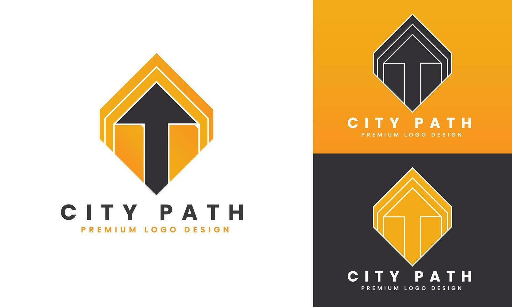 ciudad pueblo real inmuebles logo diseño vector modelo
