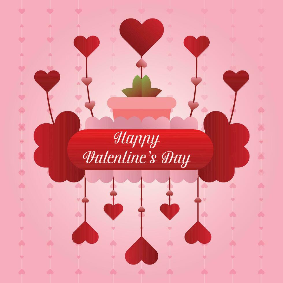 Happy Valentines Day Concept Vector Design Heart Love Vector Template