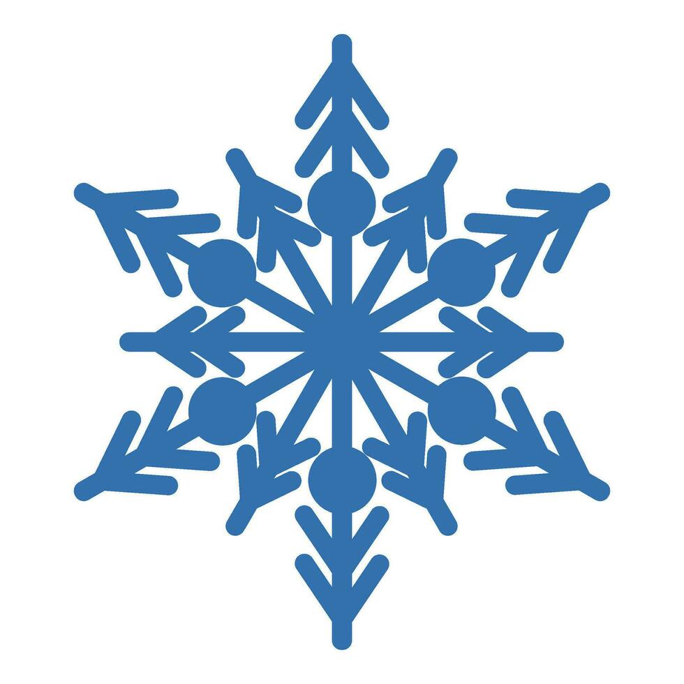 Winter Blue Freeze Snowflake Thick Line Icon vector